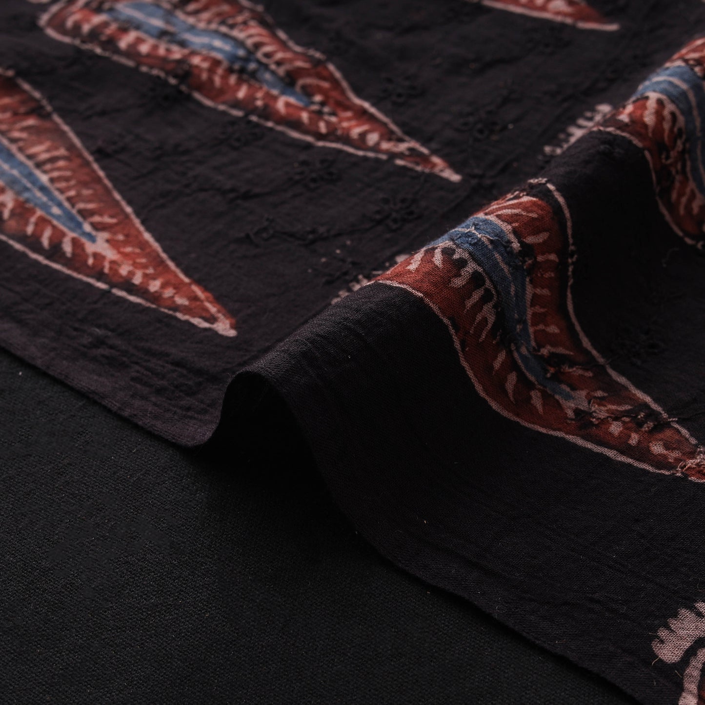 Ajrakh Hand Block Print Natural Dyed Cotton Hakoba Fabric 11