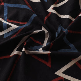 Black - Ajrakh Hand Block Print Natural Dyed Cotton Fabric 42