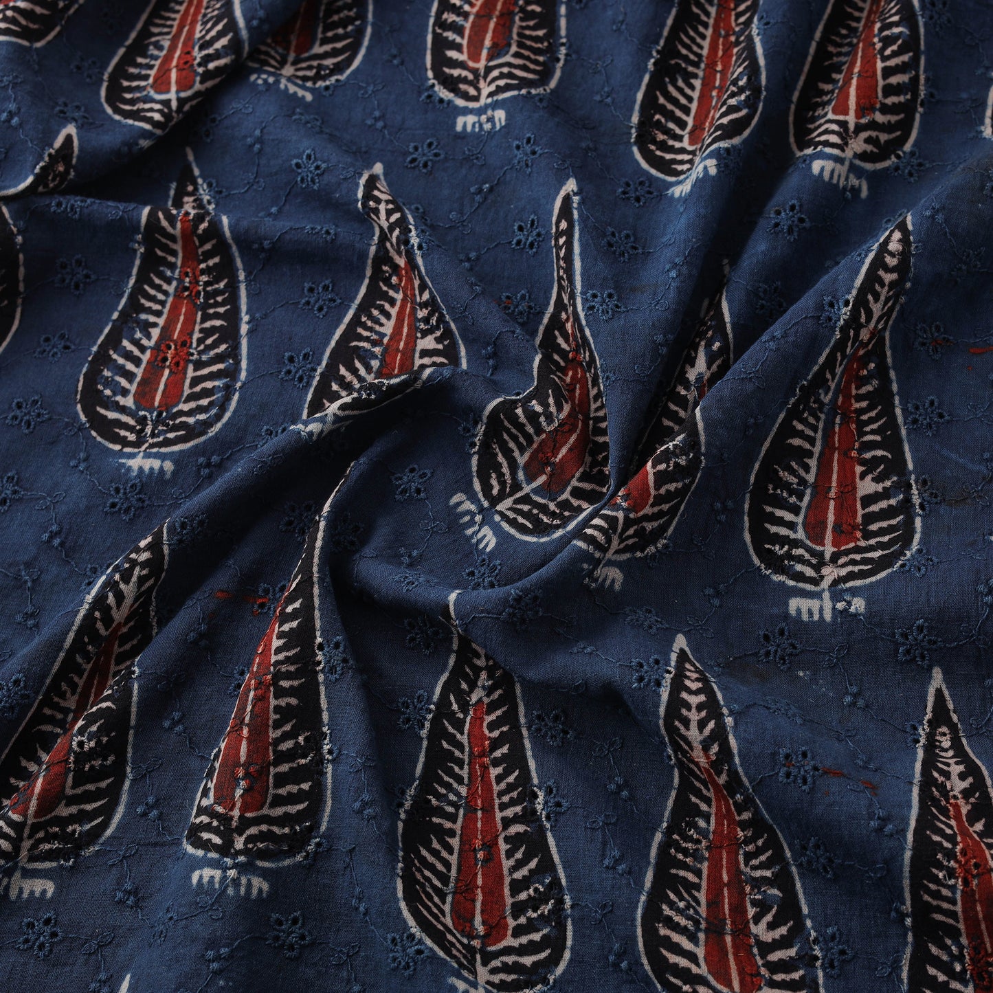 Ajrakh Hand Block Print Natural Dyed Cotton Hakoba Fabric 13