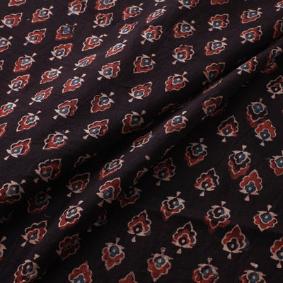 Maroon - Ajrakh Hand Block Print Natural Dyed Cotton Fabric 45