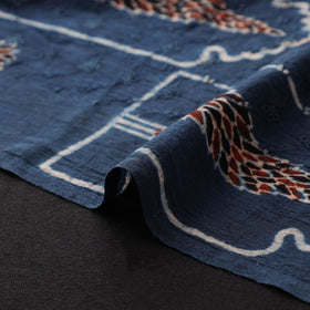 Ajrakh Hand Block Print Natural Dyed Cotton Hakoba Fabric 15