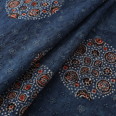 Ajrakh Hand Block Print Natural Dyed Cotton Hakoba Fabric 16