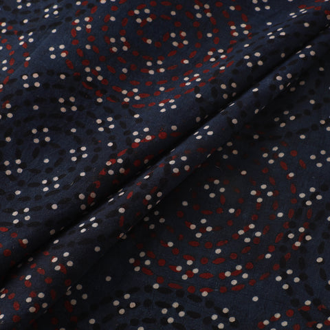 Black - Ajrakh Hand Block Print Natural Dyed Cotton Fabric 51