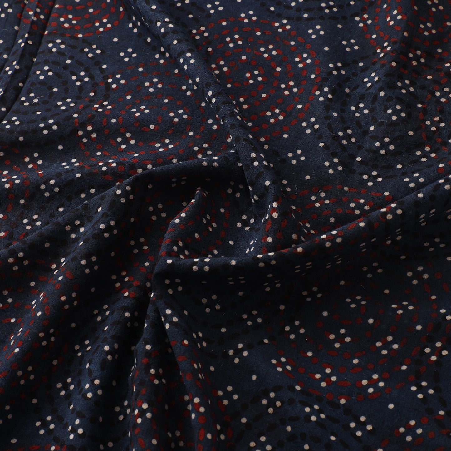 Black - Ajrakh Hand Block Print Natural Dyed Cotton Fabric 51