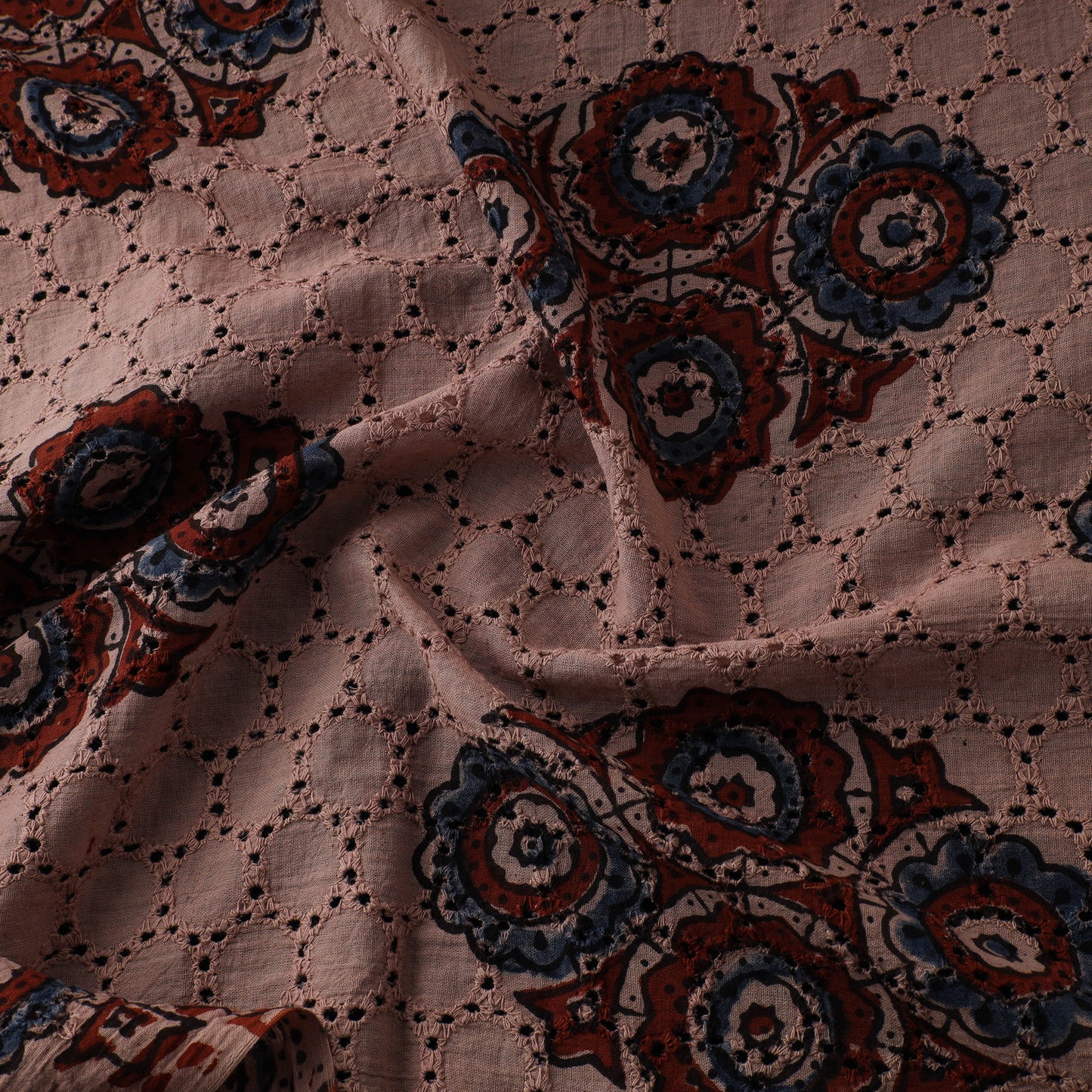 Ajrakh Hand Block Print Natural Dyed Cotton Hakoba Fabric 18