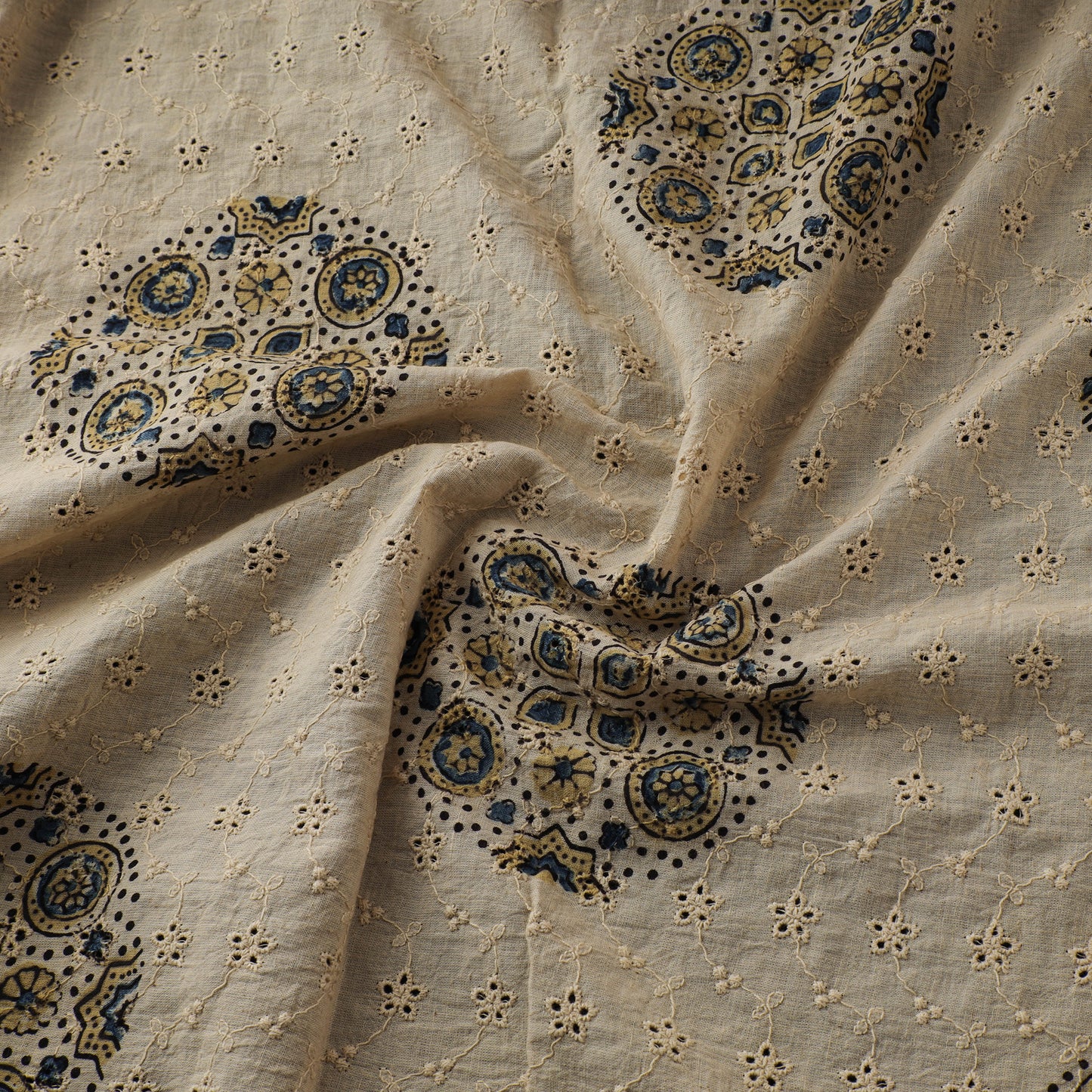 Ajrakh Hand Block Print Natural Dyed Cotton Hakoba Fabric 20