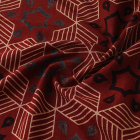 Red - Ajrakh Hand Block Print Natural Dyed Cotton Fabric 56