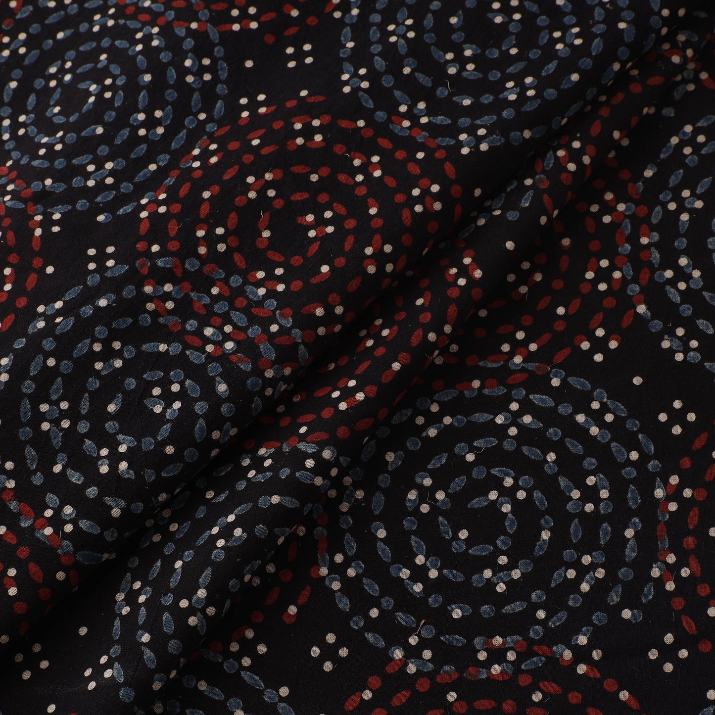 Black - Ajrakh Hand Block Print Natural Dyed Cotton Fabric 67