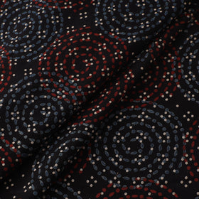 Black - Ajrakh Hand Block Print Natural Dyed Cotton Fabric 67
