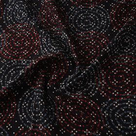 Black - Ajrakh Hand Block Print Natural Dyed Cotton Fabric 67