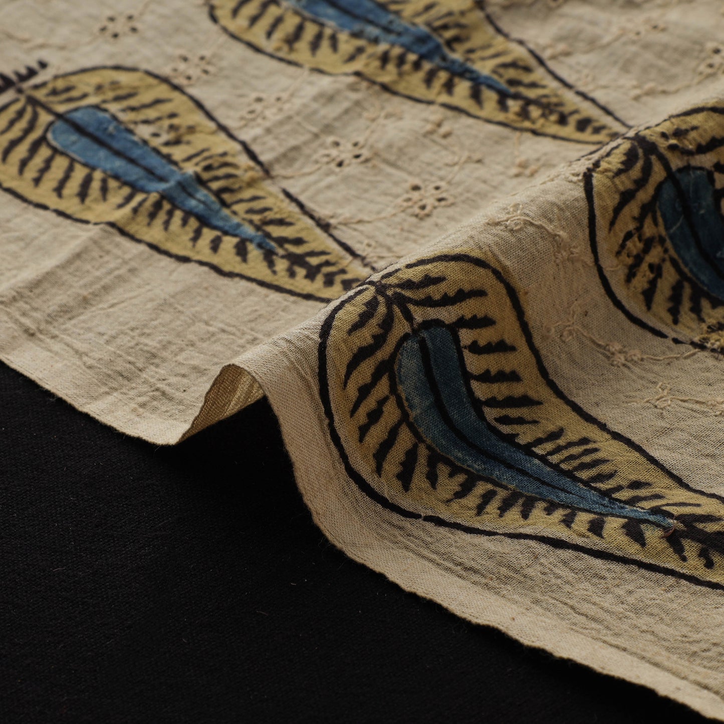 Ajrakh Hand Block Print Natural Dyed Cotton Hakoba Fabric 21