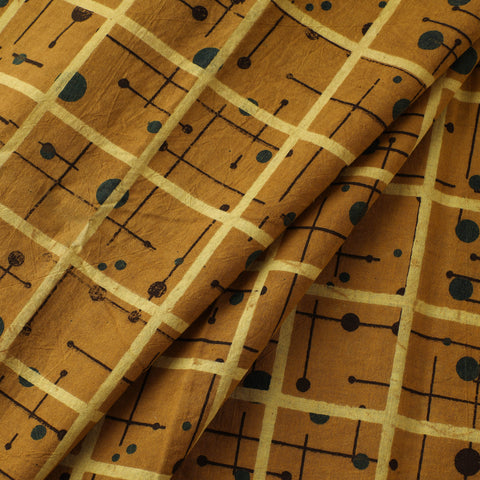 Yellow  - Ajrakh Hand Block Print Natural Dyed Cotton Fabric 61