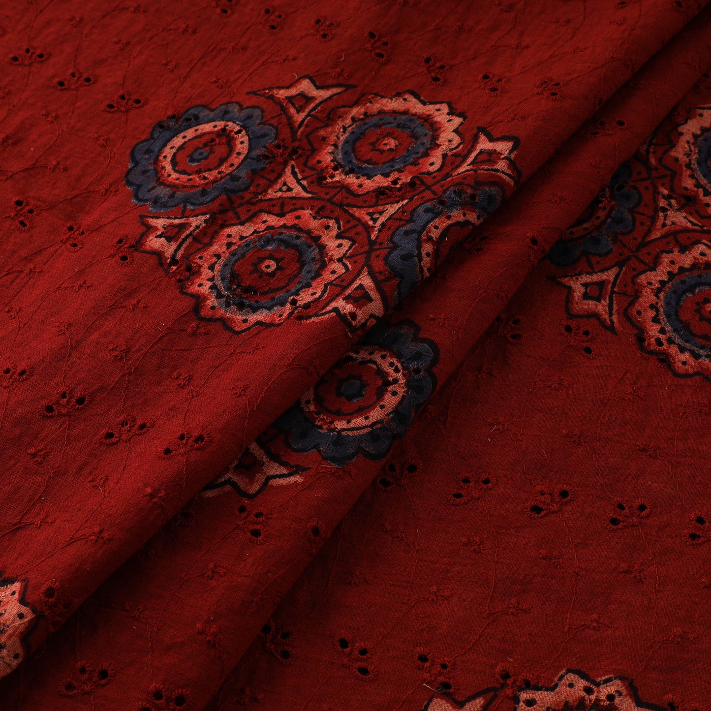 Ajrakh Hand Block Print Natural Dyed Cotton Hakoba Fabric 22