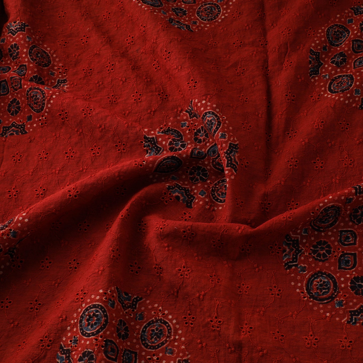 Ajrakh Hand Block Print Natural Dyed Cotton Hakoba Fabric 23