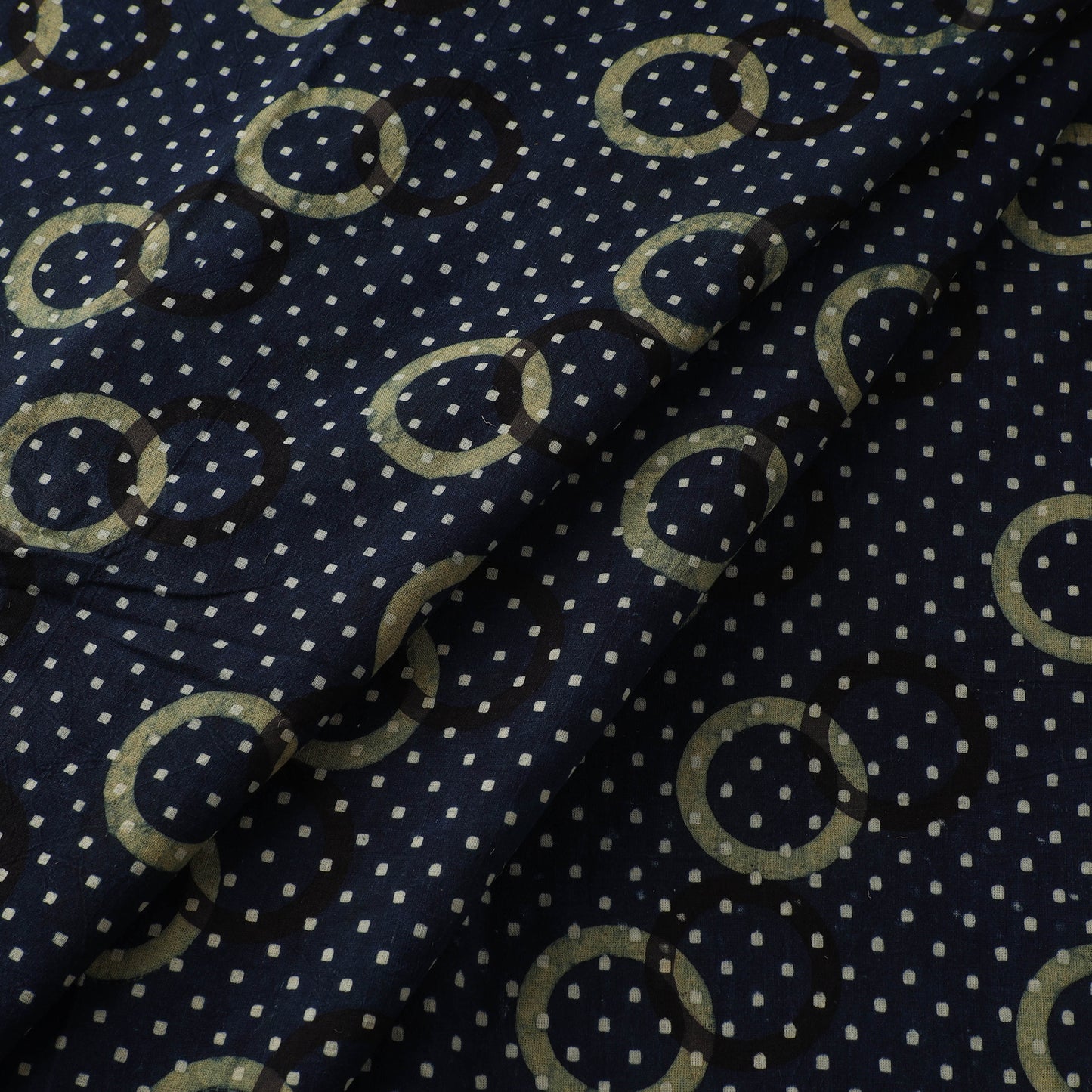 Blue - Ajrakh Hand Block Print Natural Dyed Cotton Fabric 66