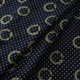 Blue - Ajrakh Hand Block Print Natural Dyed Cotton Fabric 66