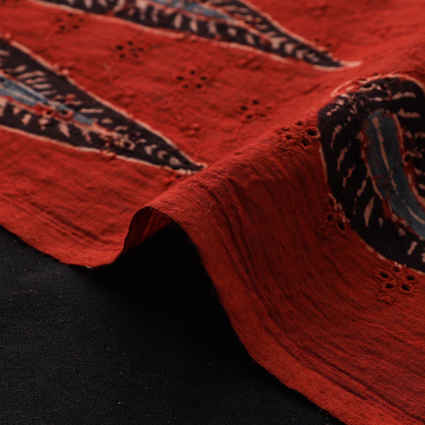 Ajrakh Hand Block Print Natural Dyed Cotton Hakoba Fabric 25
