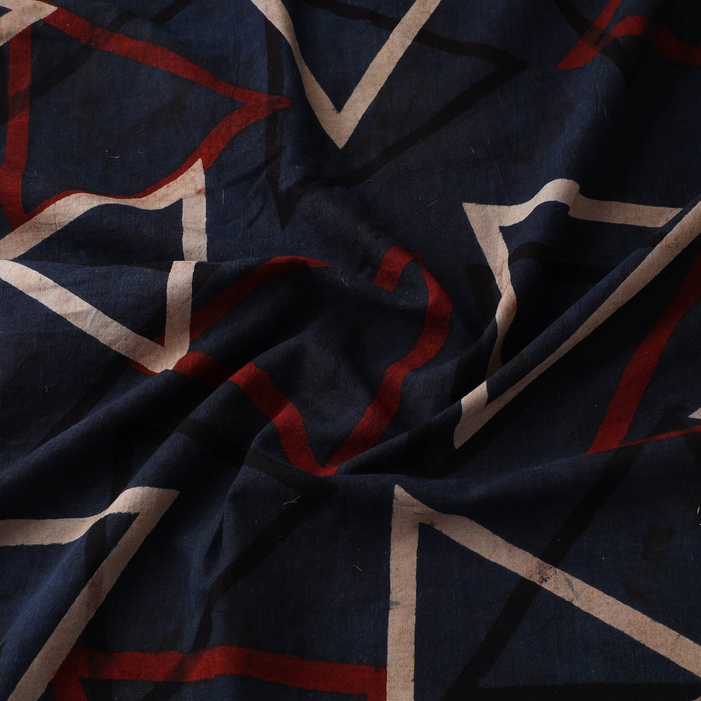 Blue - Ajrakh Hand Block Print Natural Dyed Cotton Fabric 69