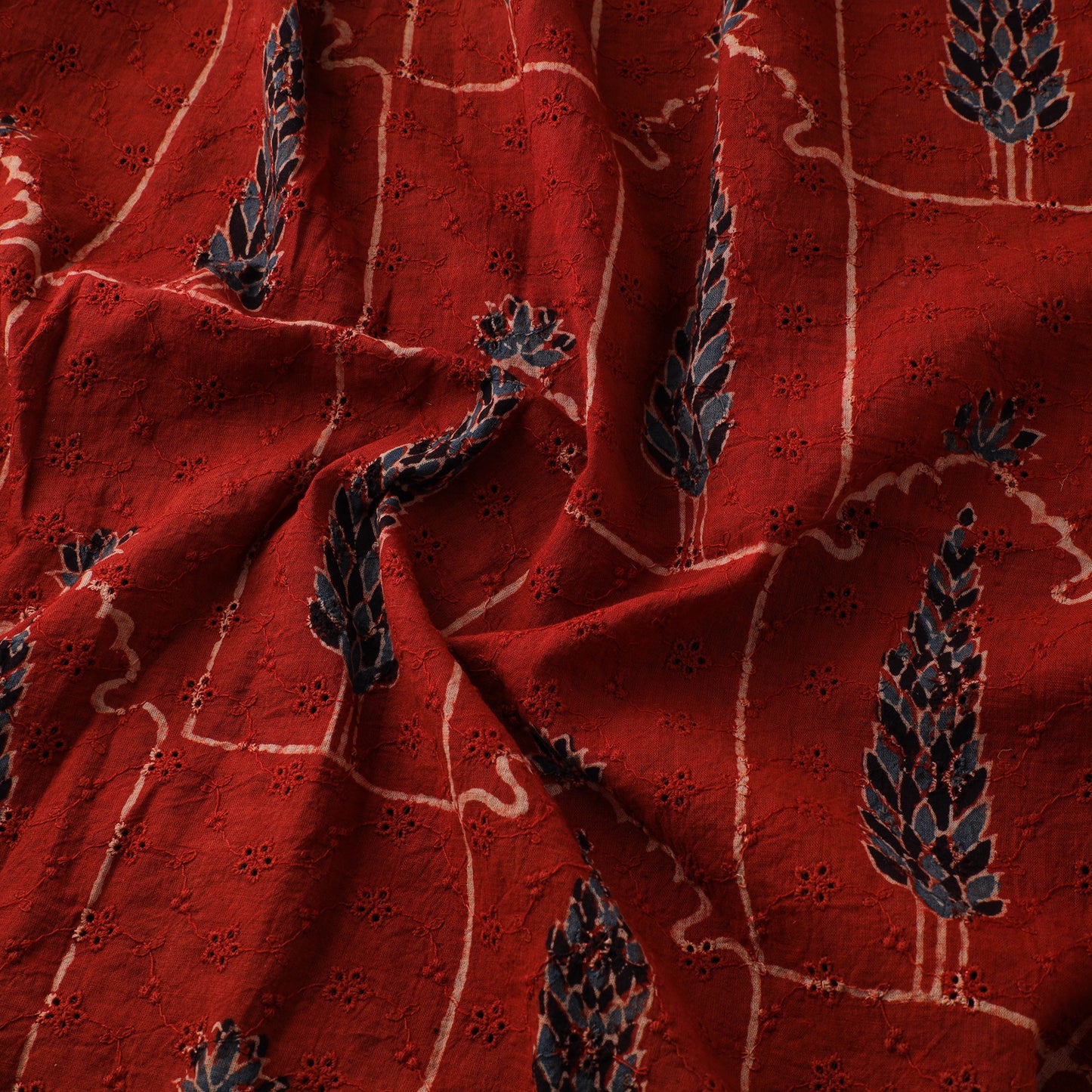 Ajrakh Hand Block Print Natural Dyed Cotton Hakoba Fabric 26