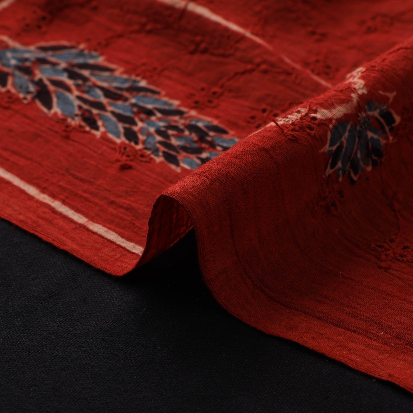 Ajrakh Hand Block Print Natural Dyed Cotton Hakoba Fabric 26