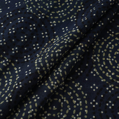 Black - Ajrakh Hand Block Print Natural Dyed Cotton Fabric 70