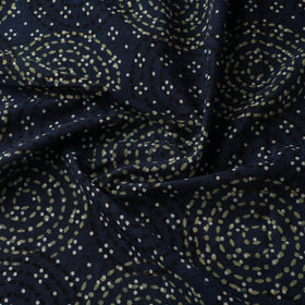 Black - Ajrakh Hand Block Print Natural Dyed Cotton Fabric 70