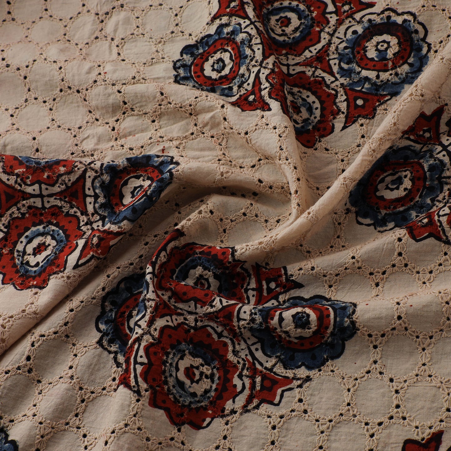 Ajrakh Hand Block Print Natural Dyed Cotton Hakoba Fabric 27