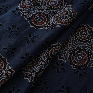 Blue - Ajrakh Hand Block Print Natural Dyed Cotton Hakoba Fabric 28