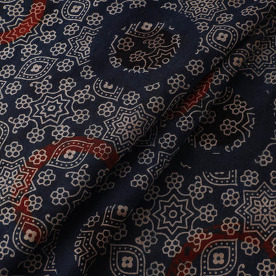 Ajrakh Hand Block Print Natural Dyed Cotton Fabric 75