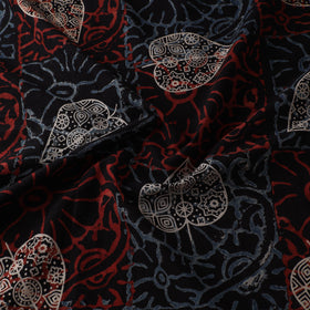 Black - Ajrakh Hand Block Print Natural Dyed Cotton Fabric 33