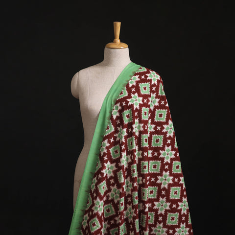 Multicolor  - Telia Rumal Pure Handwoven Cotton Pochampally Double Ikat Fabric 11
