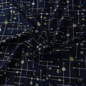 Blue - Ajrakh Hand Block Print Natural Dyed Cotton Fabric 35