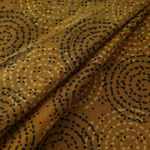 Yellow - Ajrakh Hand Block Print Natural Dyed Cotton Fabric 30