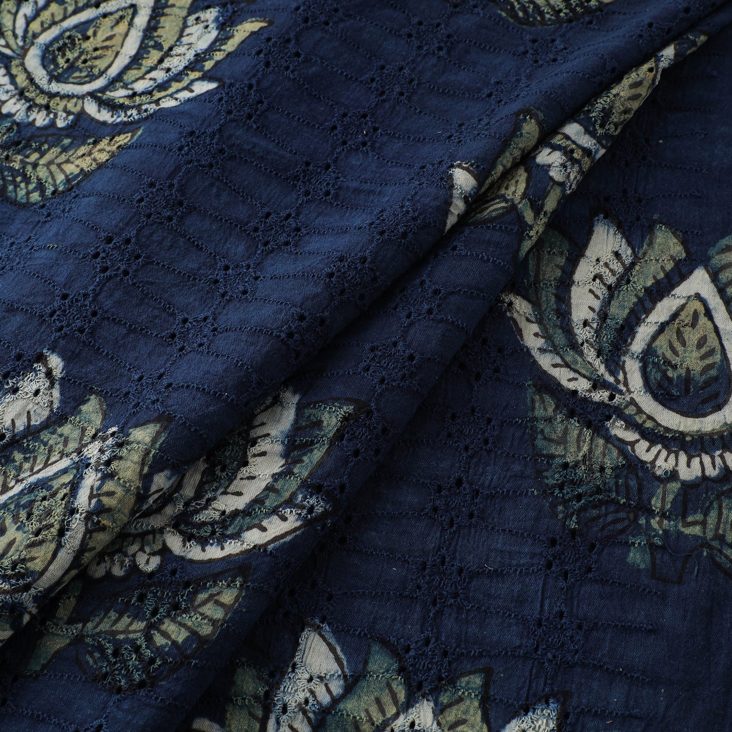 Ajrakh Hand Block Print Natural Dyed Cotton Hakoba Fabric 33