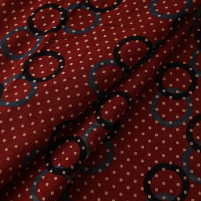 Red - Ajrakh Hand Block Print Natural Dyed Cotton Fabric 28