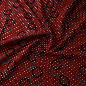Red - Ajrakh Hand Block Print Natural Dyed Cotton Fabric 28
