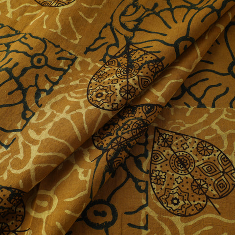 Yellow - Ajrakh Hand Block Print Natural Dyed Cotton Fabric 29