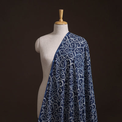 Bagru Indigo Hand Block Print Natural Dyed Cotton Fabric 01