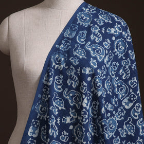 Bagru Indigo Hand Block Print Natural Dyed Cotton Fabric 02