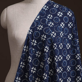 Bagru Indigo Hand Block Print Natural Dyed Cotton Fabric 03