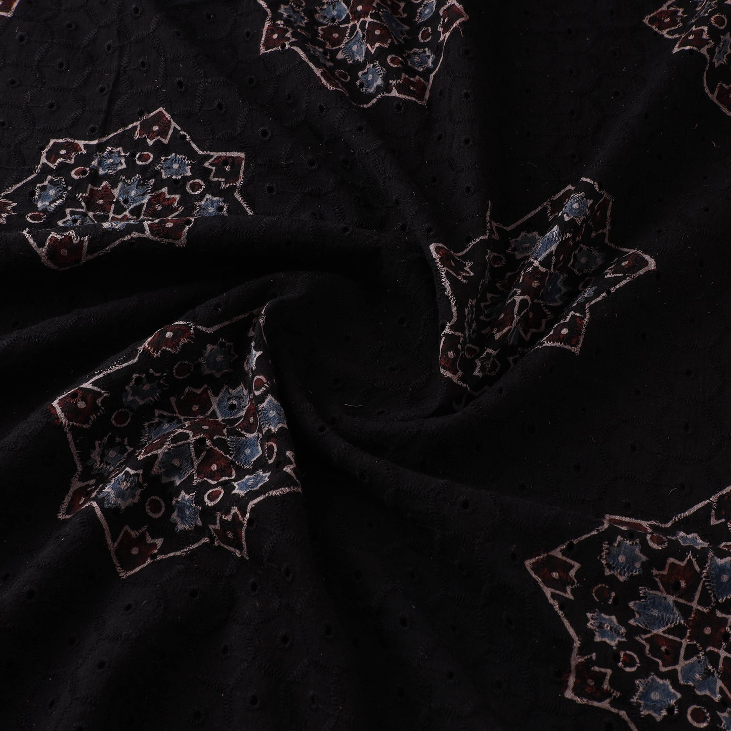 Hakoba Hand Block Ajrakh Print Natural Dyed Cotton Fabric 60