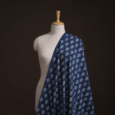 Bagru Indigo Hand Block Print Natural Dyed Cotton Fabric 05
