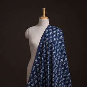 Bagru Indigo Hand Block Print Natural Dyed Cotton Fabric 05