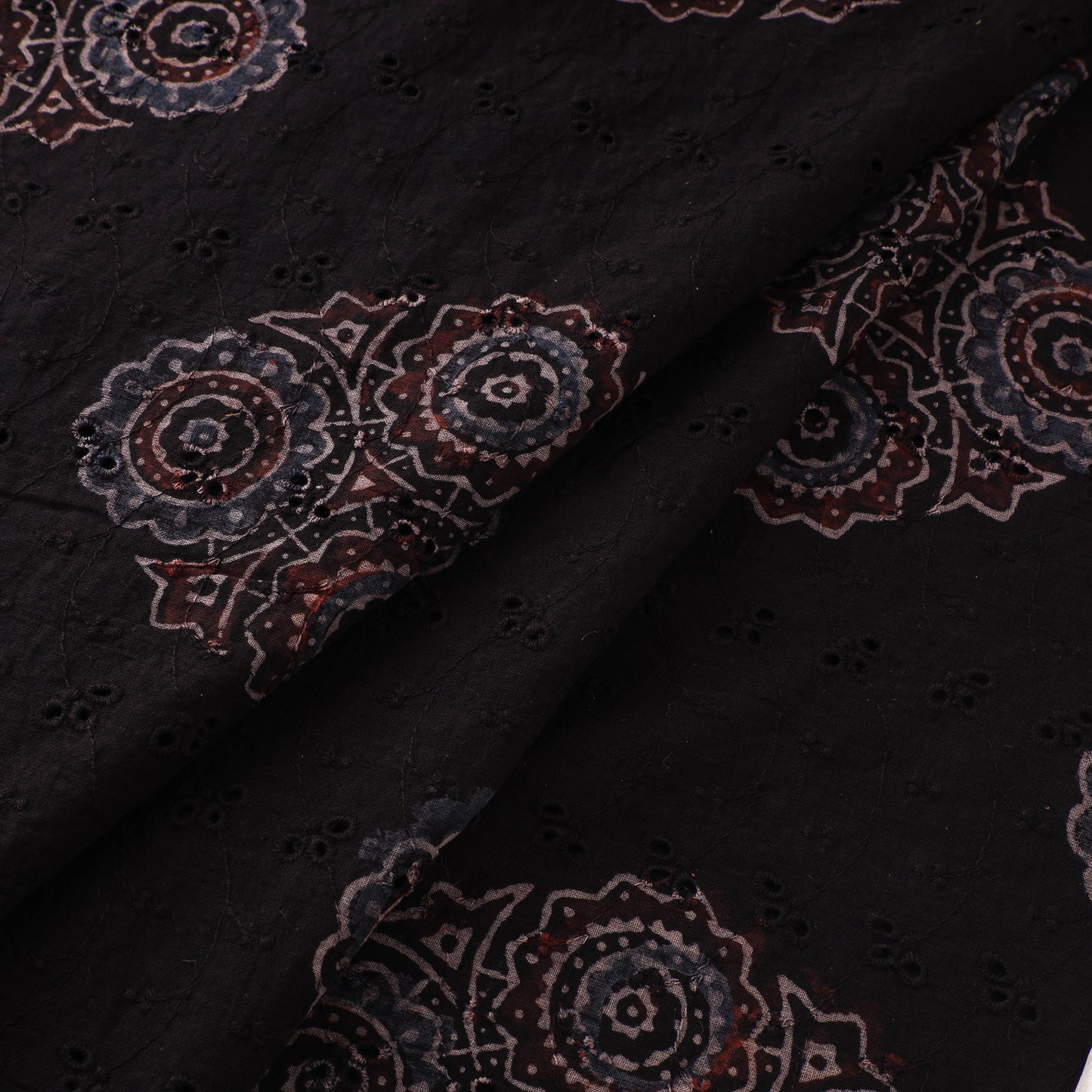 Ajrakh Hand Block Print Natural Dyed Cotton Hakoba Fabric 38