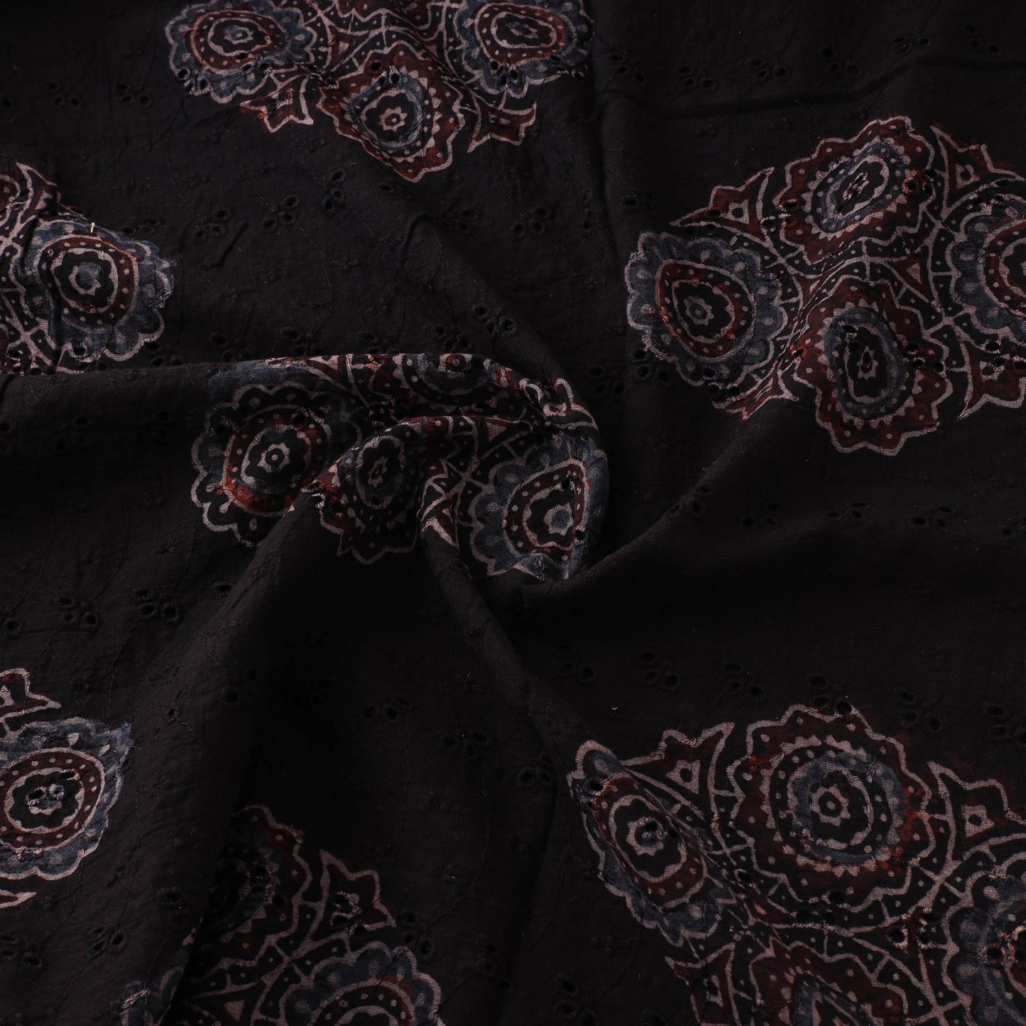 Ajrakh Hand Block Print Natural Dyed Cotton Hakoba Fabric 38