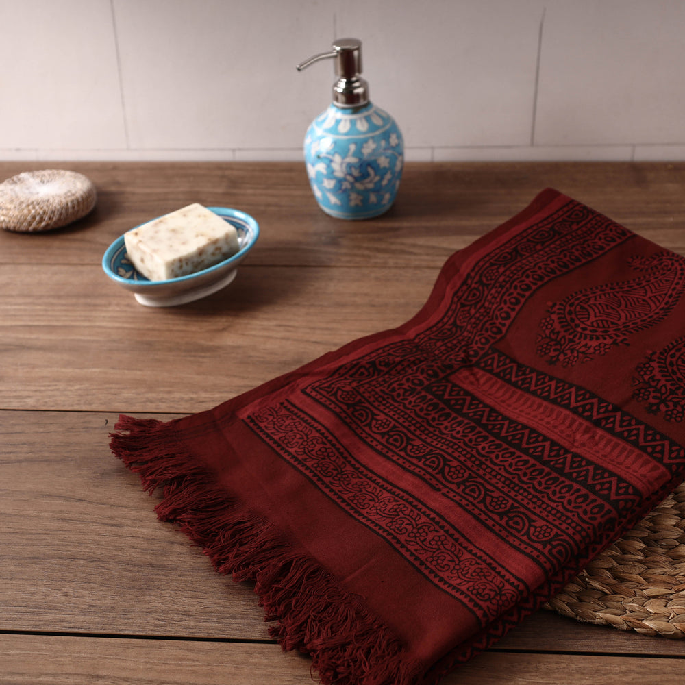 Block Printed Cotton Towel
