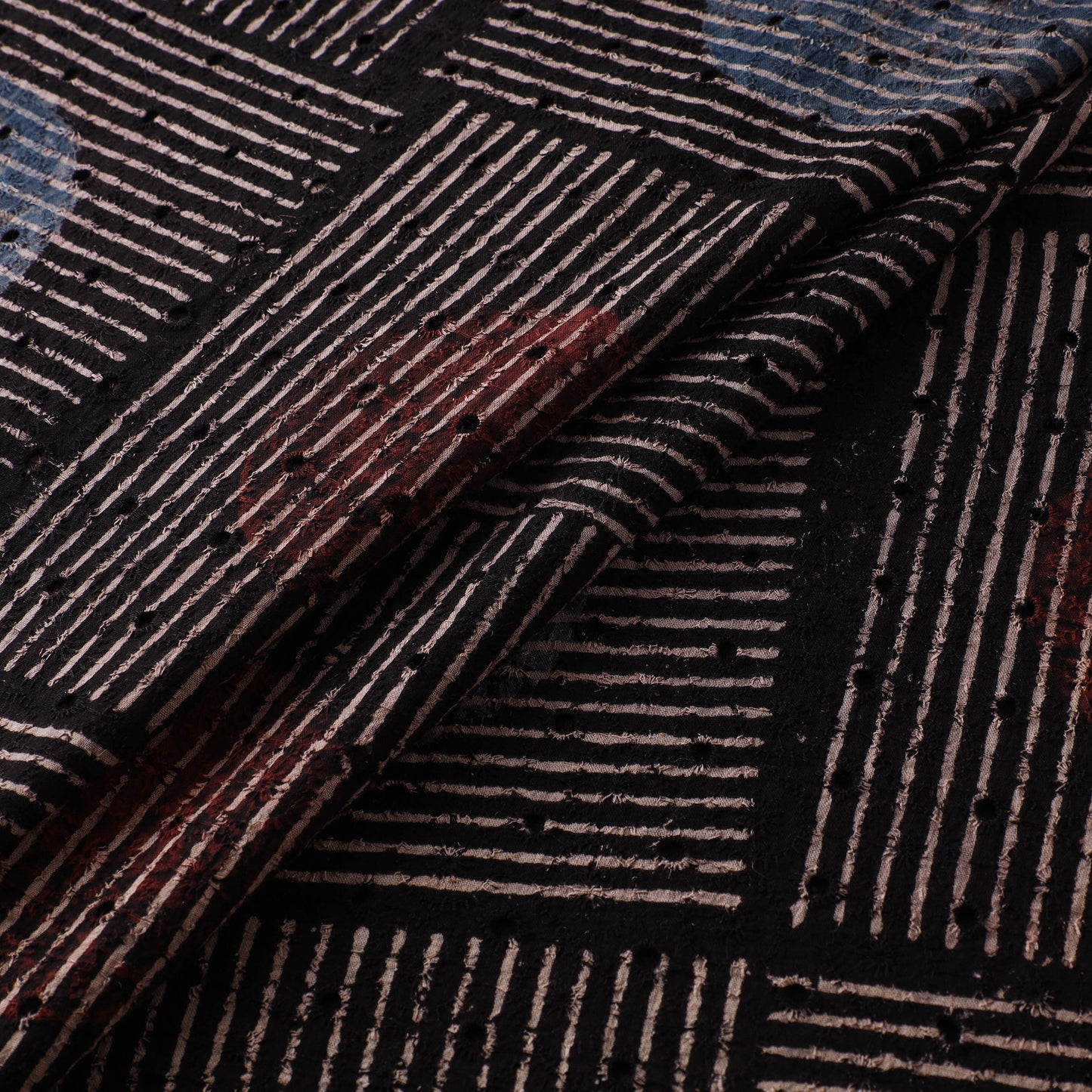Hakoba Hand Block Ajrakh Print Natural Dyed Cotton Fabric 61