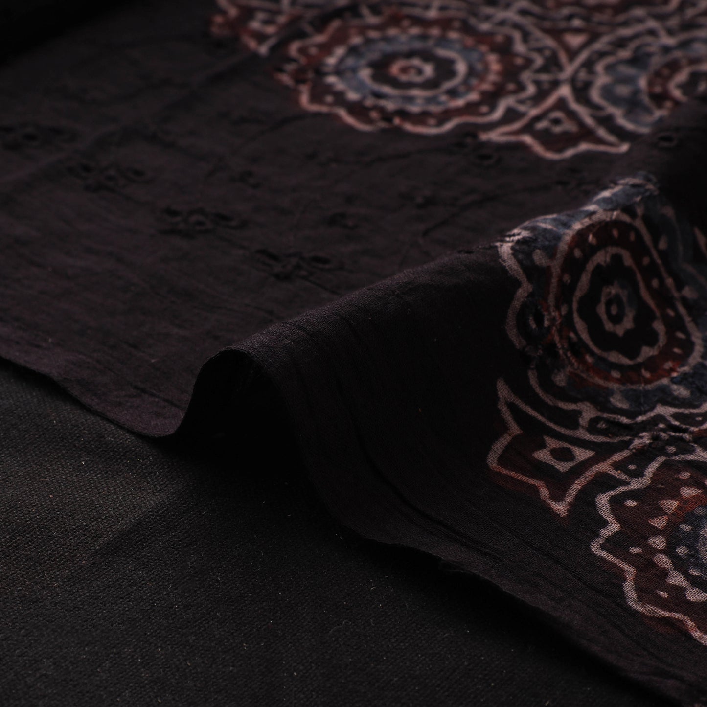 Ajrakh Hand Block Print Natural Dyed Cotton Hakoba Fabric 38