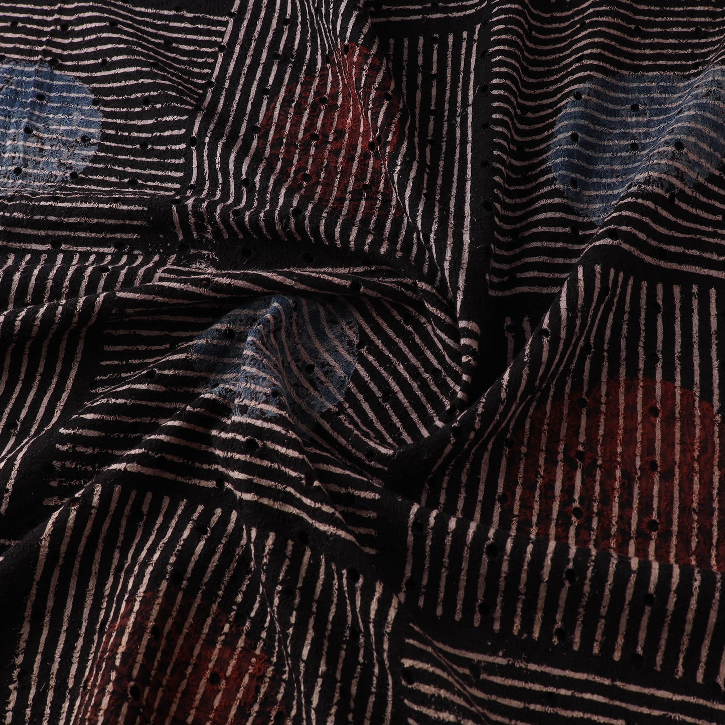 Hakoba Hand Block Ajrakh Print Natural Dyed Cotton Fabric 61