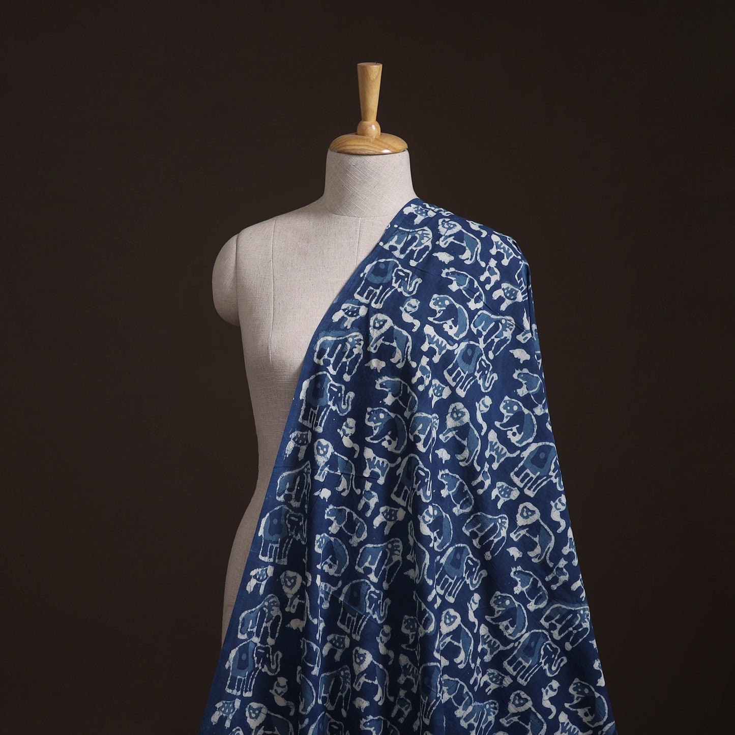 Bagru Indigo Hand Block Print Natural Dyed Cotton Fabric 04